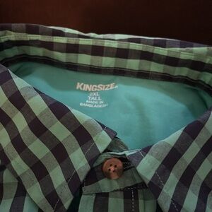 KingSize 2XL Tall Green Plaid Shirt